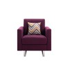 Linen Fabric Armchair with Tufted Cushions, Side Pockets and Throw Pillow for Living Room - 4 of 4
