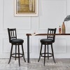 Set of 2 29" Bloomington Swivel Bar Stools Cappuccino - Boraam: Rubberwood Frame, Faux Leather, Footrest - 2 of 4