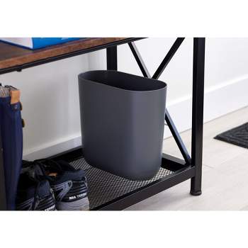iDESIGN Recycled Plastic Slim Oval Waste Basket The Cade Collection Charcoal