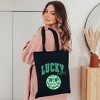 City Creek Prints Lucky Vibes Smiley Canvas Tote Bag - 15x16 - Black - 2 of 2