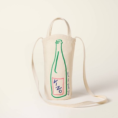 Wine Embroidered Canvas Tote Bag - kate spade new york x Target Natural
