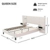 Queen Size Platform Bed with Upholstered Headboard and 2 Nightstands - 4 of 4