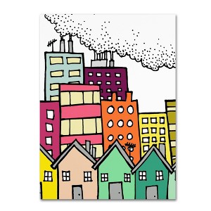 Trademark Fine Art 14" x 19" Dirty City by Sylvie Demers: Modern Unframed Canvas, Digital Cityscape Artwork - 1 of 4