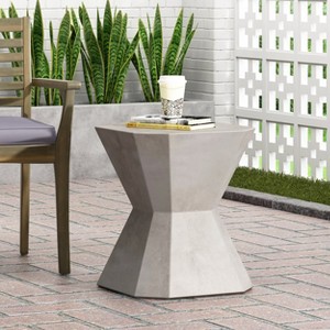 Sapphtopaz Outdoor End Table Modern Outdoor End Table Outdoor Side Table, Patio Table Small Table for Backyard, Balcony, Porch - 1 of 4