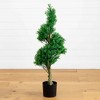 Nearly Natural 4-ft Spiral Boxwood Artificial Tree, UV Resistant (Indoor/Outdoor) - 2 of 4