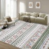 Area Rug for Living Room, Low Pile, High Traffic Indoor Carpet, Modern Floral, Fade-Resistant, Non-Slip, Contemporary Boho Rug for Baby Room - 4 of 4