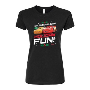 Women's - Disney - On The Highway To Holiday Fun Fitted Graphic T-Shirt - 1 of 3