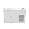 Sideboard Buffet Cabinet With Doors, Built In Shelves Storage Drawer Cupboard Console Table, Accent Coffee Bar Cabinet For Dining Room - 2 of 4