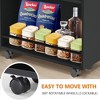 Lirago Black Engineered Wood and Metal 4-Tier Storage Cart 16.7x6.3x31.5 Inch Slim Rolling Shelf - 4 of 4