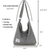 Generic Women's Large Size Canvas Shoulder Bag Hobo Crossbody Handbag Casual Tote Light Grey - 3 of 4