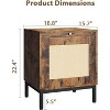2Pcs Rattan End Table, Modern Farmhouse Nightstand with Storage Cabinet, Bedside Table, Rustic Couch Side Table for Living Room Bedroom, Brown+Black - 2 of 4