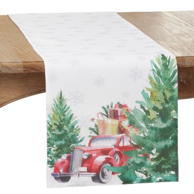 Saro Lifestyle Christmas Car Runner, 16"x70", Multi