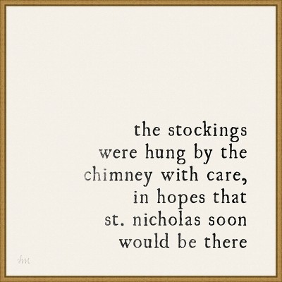 22" x 22" Simple Christmas II Cream Framed Wall Canvas - Amanti Art