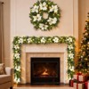 Garland, pre-installed LED lights, outdoor Christmas decoration suitable for front doors and indoor use, battery-powered, flame-retardant PVC - 2 of 4