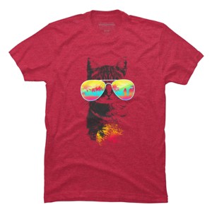 Men's Design By Humans Cat Breeze By Artemple T-Shirt - 1 of 4