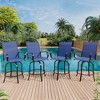 Outdoor Swivel Bar Stools Set of 2, Patio Swivel Bar Stools Chair, All Weather High Back and Armrest Patio Chairs for Deck Lawn Garden Backyard - 2 of 4