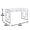 TiramisuBest White Wood Bookcase & Desk with Chrome and White PVC Tops, Matching Design - 3 of 4
