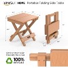 VINGLI Small HDPE Folding Side Table, Plastic Waterproof Portable Adirondack Coffee End Tables, Teak - 2 of 4