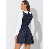 Allegra K Women's Plaid Peter Pan Collar Long Sleeve Mini A-Line Dress - 4 of 4