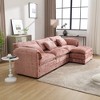 112'' Chenille L-Shaped Cloud Sectional Sofa with Removable Ottoman, Memory Foam Cushions, and Modular Sleeper - 3 of 4