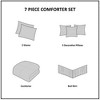 Lyngins 7-Piece Seersucker Comforter Set – Printed Design, Hypoallergenic, Machine Washable, Queen Size Bedding Set - 4 of 4
