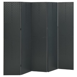 vidaXL Room Divider Freestanding Privacy Screen for Room Separation Steel - Anthracite 78.7" x 70.9" 2 pcs - 1 of 4