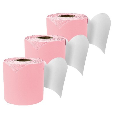 Carson Dellosa Education Rolled Scalloped Bulletin Board Border 3" x 65' Dusty Rose 3/Bundle