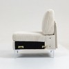 Modular Sectional Sofa Armless Seat Module, Corduroy Sectional Couch, Single Couch Modular Armless Accent Chair with Back Cushion, Beige - 3 of 4