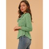 Allegra K Women's 1950s Vintage Ruffle Neck Long Sleeve Dots Chiffon Blouse - 4 of 4