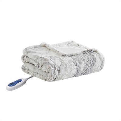 50"x70" Aina Marble Faux Fur Heated Throw Blanket - Beautyrest