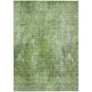 Olive Green And Artichoke Green Abstract Washable Indoor Outdoor Area Rug - 1 of 4