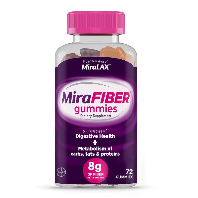 MiraLAX: MiraFIBER Gummies - 8g Prebiotic Fiber and Metabolism Support - 72ct, 1 of 10