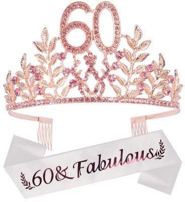 Doradreamdeko 60th Birthday Sash And Tiara For Women - Pink : Target