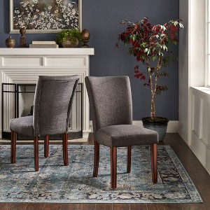 Set of 2 Quinby Parson Dining Chair Wood Charcoal - Inspire Q: Rubberwood Frame, Polyester Upholstery, Spot Clean - 1 of 4