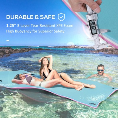 Vynxaria 10' x 5' Floating Mat - Durable 3-Layer Lily Pad for Pool & Water Activities
