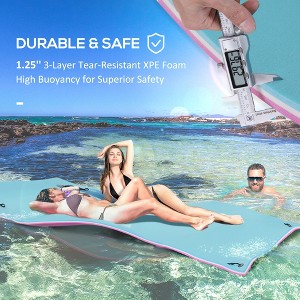 Vynxaria 10' x 5' Floating Mat - Durable 3-Layer Lily Pad for Pool & Water Activities - 1 of 4