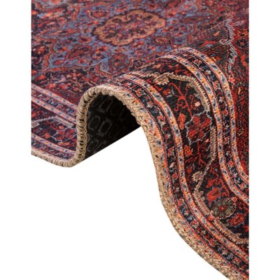 Burgundy Flat Woven Chenille Runner Rug