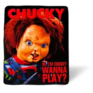 Silver Buffalo Child's Play Chucky Wanna Play 50x60 Inch Fleece Throw Blanket - 1 of 4