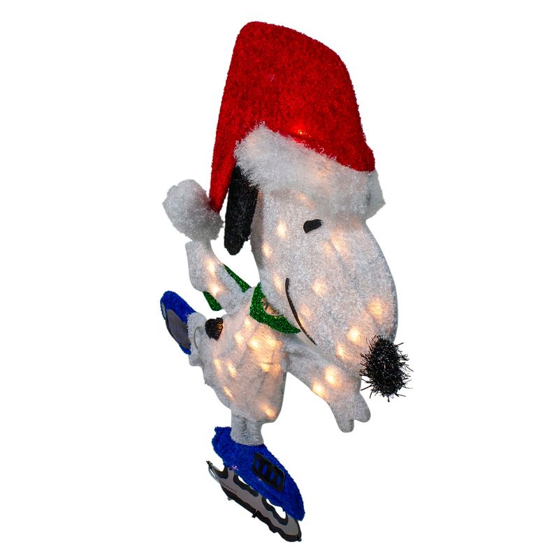Northlight 24" White and Red Pre-Lit Skating Peanuts Snoopy Outdoor Christmas Decor - Clear Lights, 2 of 5