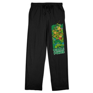 Teenage Mutant Ninja Turtles Turtle Power Men's Black Sleep Pajama Pants - 1 of 3