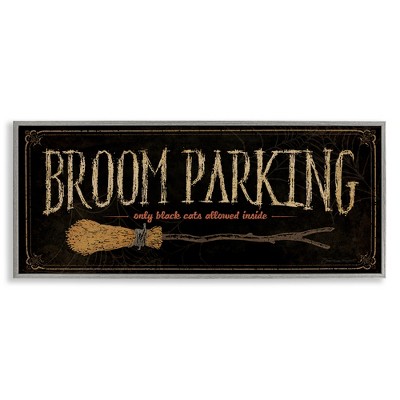 Stupell Industries Broom Parking Black Cats Allowed, 24" x 10"
