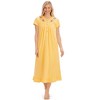 Collections Etc Embroidered Floral Pintuck Cotton Short Sleeve Knit Nightgown - 4 of 4