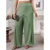 Faux Wrap Palazzo Pants for Plus Size Women Mid Rise Plus Size Wide Leg Pants Asymmetric Pants - 3 of 4