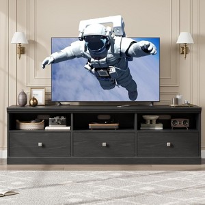 Mid Century Modern TV Stand for TVs Up to 80", 70in Entertainment Center with Storage Drawer and Open Shelves, Media Cabinet for Living Room,Bedroom - 1 of 4
