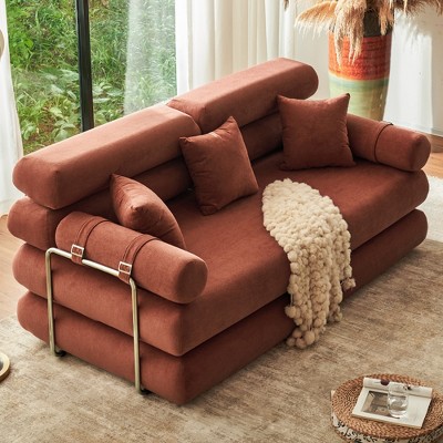 78.7" King Size Convertible Sleeper Sofa Bed With 3 Pillows, High Resilience Memory Foam Removable Folding Sofa Couch, Perfect for Bedroom Living Room