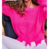 Women's Frayed V-Neck Sweater - Mainstrip - 2 of 4