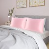 2 Pcs Queen 20"x30" Silk Satin Silky for Hair and Skin Pillowcase Pink - PiccoCasa - 2 of 4