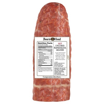 Boar’s Head Hot Uncured Sopressata Grande - 3lbs - priced per lb