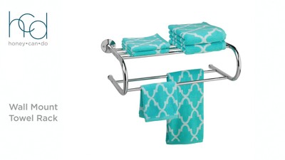 Chrome Wall Mounted Dual Towel Rack with Dual Bars