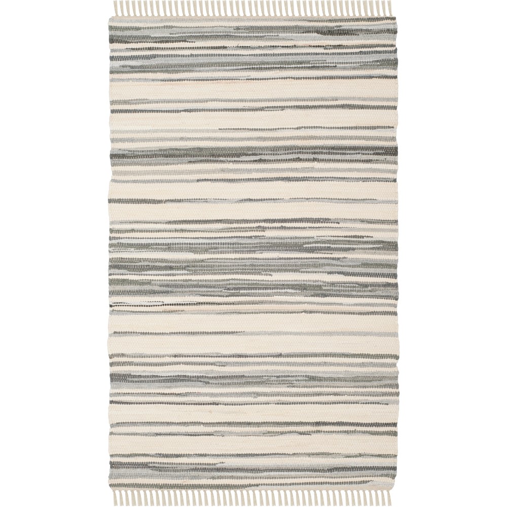 5'x8' Stripe Woven Area Rug Ivory/Gray - Safavieh